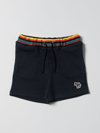 Paul Smith Junior Teen Zebra-patch Drawstring Shorts In Blue