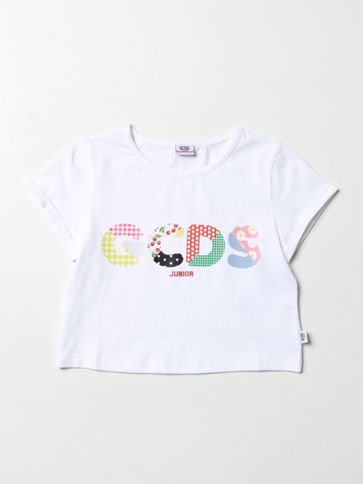 Gcds Kids' T-shirt With Patterned Logo In White