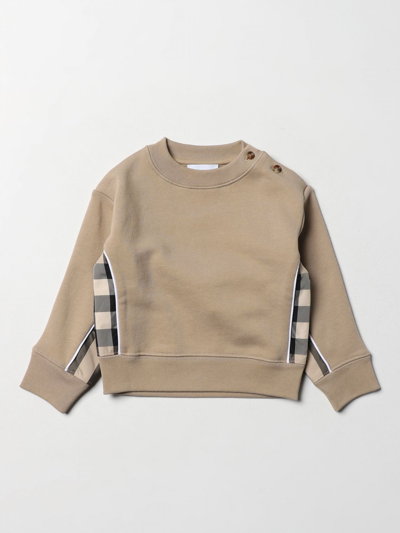 Burberry Babies' Cotton Blend Sweatshirt In Beige