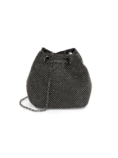 La Regale Women's Crystal Drawstring Crossbody Bag In Black