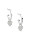 Saks Fifth Avenue Women's 14k White Gold Heart Charm Hoop Earrings