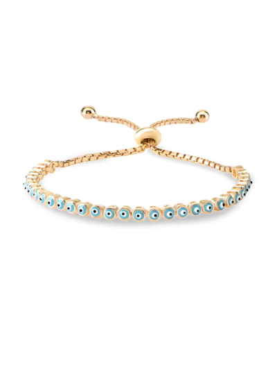 Gabi Rielle Women's 14k Gold Vermeil & Blue Enamel Evil Eye Slider Bracelet