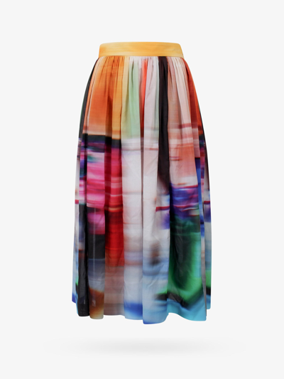Dries Van Noten Multicolour Printed Pleated Skirt In Multicolor