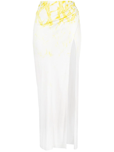 Dion Lee Shibori Tie-dye Wrap Skirt In White