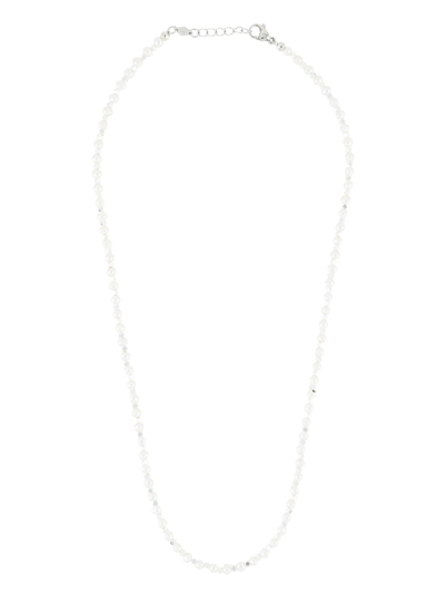 Nialaya Jewelry Drape Pearl Detail Necklace In White