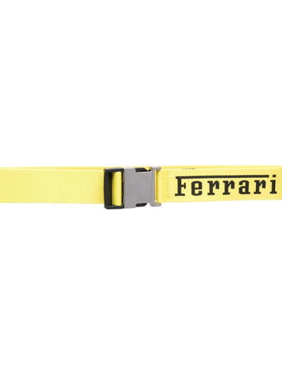 Ferrari Logo-print Buckle-fastening Belt In Yellow