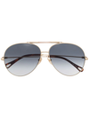 Chloé Gradient Pilot Sunglasses In Gold