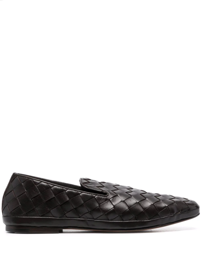 Henderson Baracco Guinea Square-toe Leather Loafers In Black