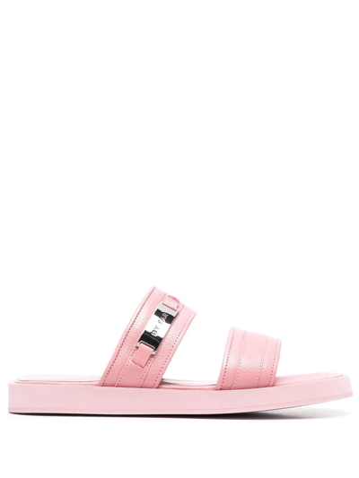 By Far Easy Slip-on Sandals In Leather In Pink