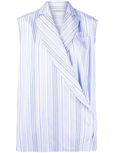 Nina Ricci Striped Cotton Shirt In Blue