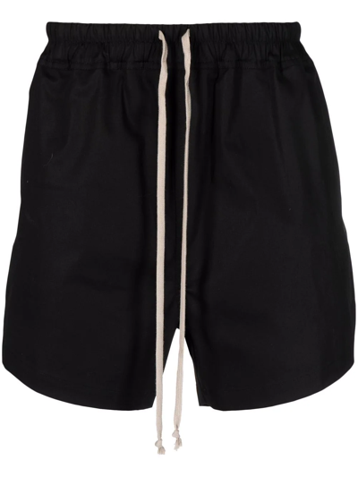 Rick Owens Side-slit Shorts In Nero