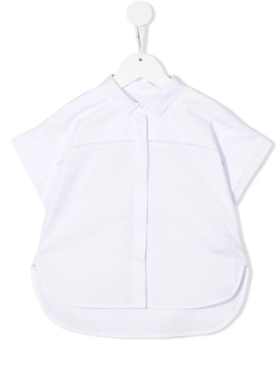 Dondup Kids' Short-sleeve Cotton Shirt In White