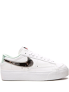 Nike White Blazer Low Platform Sneakers In White