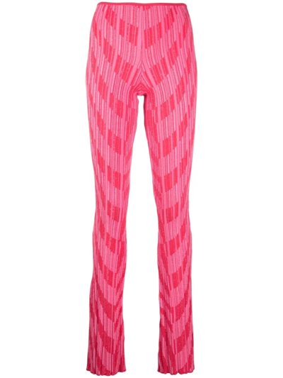 PHILOSOPHY DI LORENZO SERAFINI INTARSIA-KNIT FLARED TROUSERS