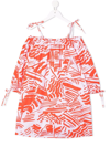 Msgm All-over Graphic-print Dress In Red