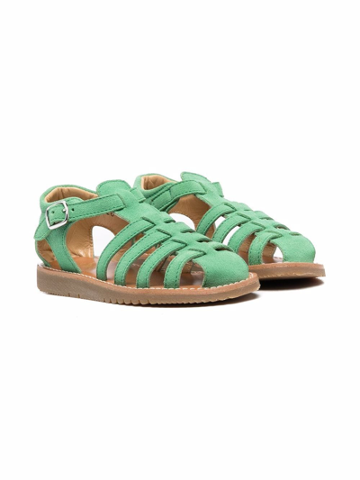 Gallucci Kids' Buckle-fastening Leather Sandals In Green