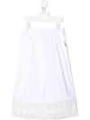 Twinset Frayed-hem Wide-leg Trousers In White
