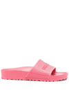 Birkenstock Barbados Logo Slides In Pink