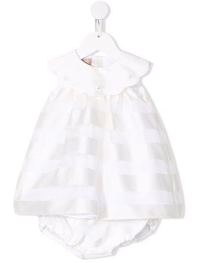 La Stupenderia Babies' Striped Sleeveless Dress In Panna