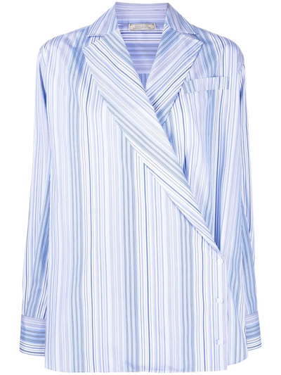 Nina Ricci Striped Long Sleeve Shirt In Blue
