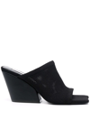 Stella Mccartney Black Mesh Medium Sandals In Black