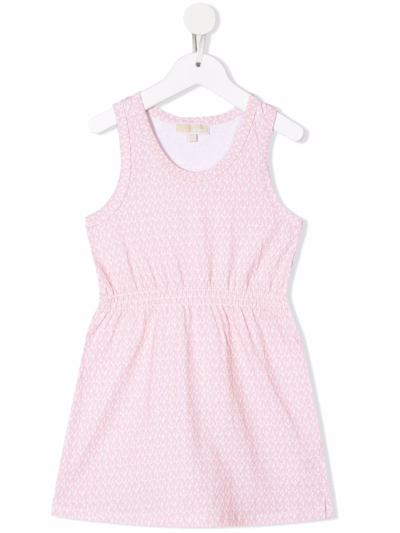 Michael Kors Kids' Monogram-pattern Print Dress In Pink