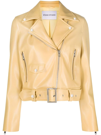 Stand Studio Light Yellow Esmeralda Faux Leather Jacket