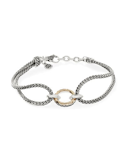 John Hardy Women's Classic Chain Sterling Silver & 18k Yellow Gold Palu Station Bracelet In Silver And Gold