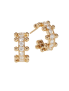 Oscar Massin Women's Beaded 18k Yellow Gold & Latitude Lab-grown Diamond Small Hoop Earrings