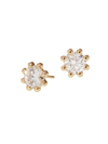 Oscar Massin Women's Beaded 18k Yellow Gold & Latitude Lab-grown Diamond Medium Stud Earrings