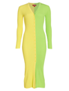 Staud Shoko Sweater Midi Dress In Limoncello