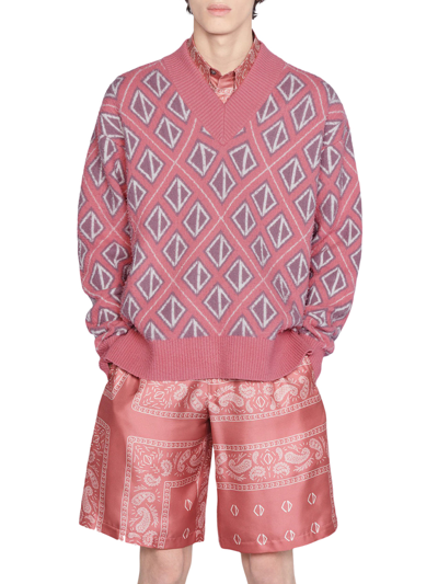 Dior Jumper With Diamond Cd Pattern In Pink & Purple
