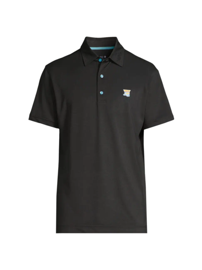 Swag Golf Swag King Athletic-fit Polo In Black Blue