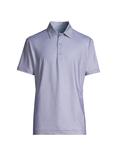 Swag Golf Stacked Skulls Athletic-fit Polo Shirt In Grey Blue