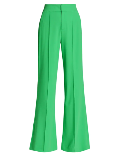 Alice And Olivia Dylan High-waisted Wide Leg Pants In Green
