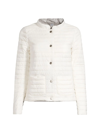 Herno Matte & Shiny Basic Reversible Jacket In White Light Grey