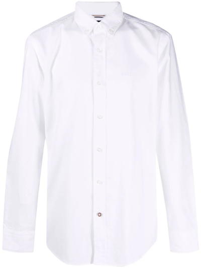 Hugo Boss Button-down Collar Cotton Shirt In White