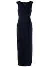 Ralph Lauren Sleeveless Pinched-waist Maxi Dress In Blau