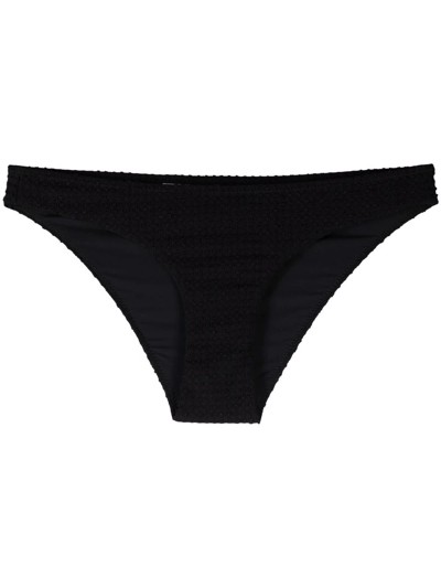 Nanushka Textured Low-rise Bikini Brief In Black