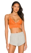 Free People Everyday Lace Longline Bralette In Carrot Gin