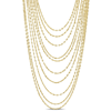 AMOUR AMOUR MULTI-STRAND CHAIN NECKLACE IN YELLOW PLATED STERLING SILVER