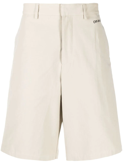 Off-white Arrows-print Bermuda Shorts In Neutrals