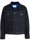 Ferragamo Rear Logo Patch Denim Jacket In Blue