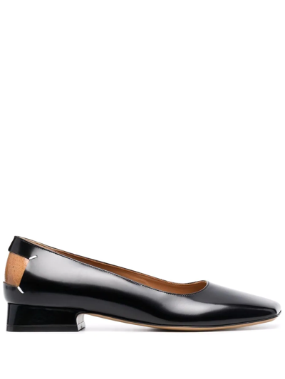 Maison Margiela Décortiqué Four-stitch Ballerina Shoes In Black