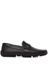 Bally Pablon Pebbled Leather Loafers In Black