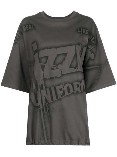 Izzue Logo-print Cotton T-shirt In Grey
