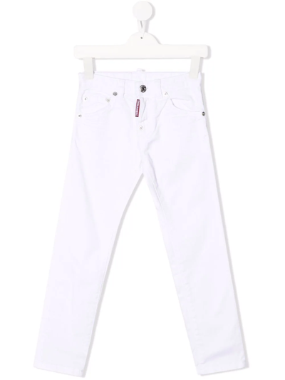 Dsquared2 Kids' White Cotton Flared Jeans