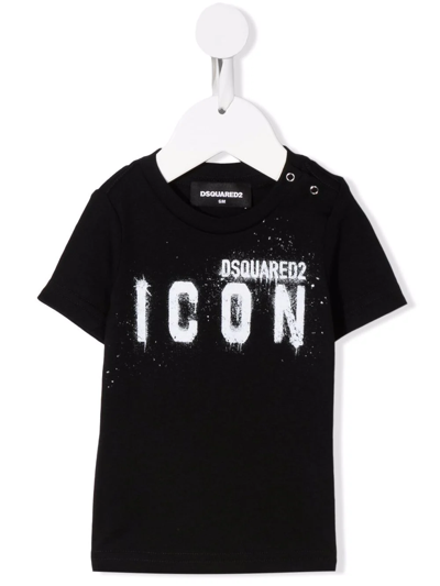 Dsquared2 Babies' Logo-print Cotton T-shirt In Black