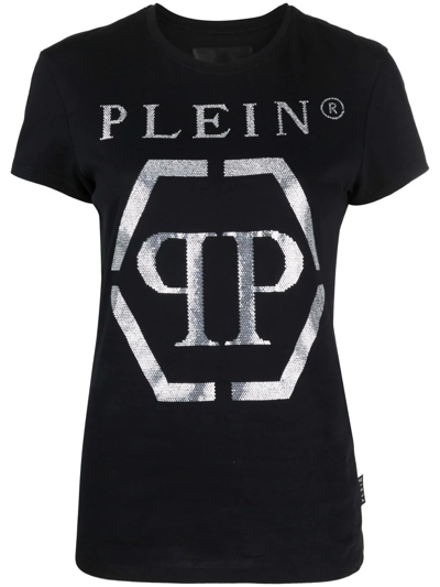 Philipp Plein Logo-print Cotton T-shirt In Black