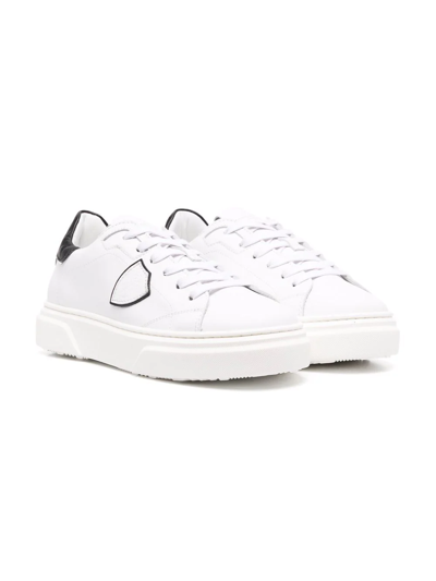 Philippe Model Kids' Temple Low-top Leather Trainers In White